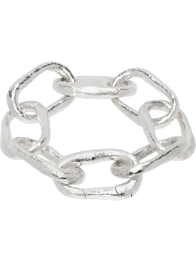 Parts of Four Silver Roman Small Link Bracelet outlook