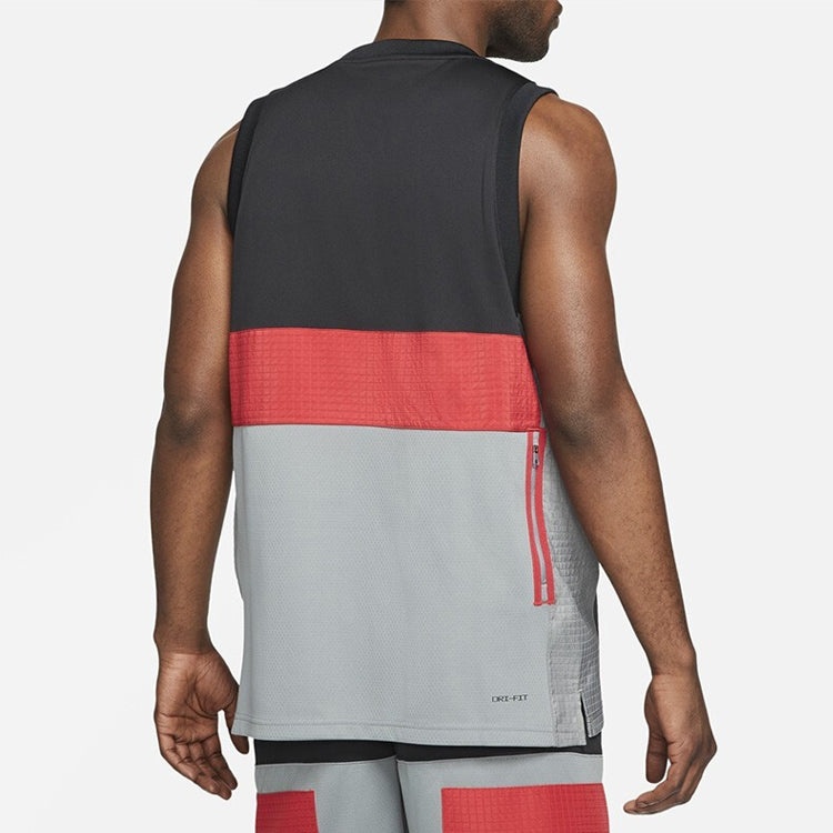 Air Jordan Dri-FIT Air Statement Splicing Quick-dry Basketball Sports Vest Male Black CZ4742-010 - 6
