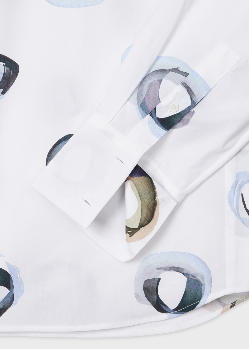 Paul Smith Women's White 'Painted Spot' Cotton Shirt outlook
