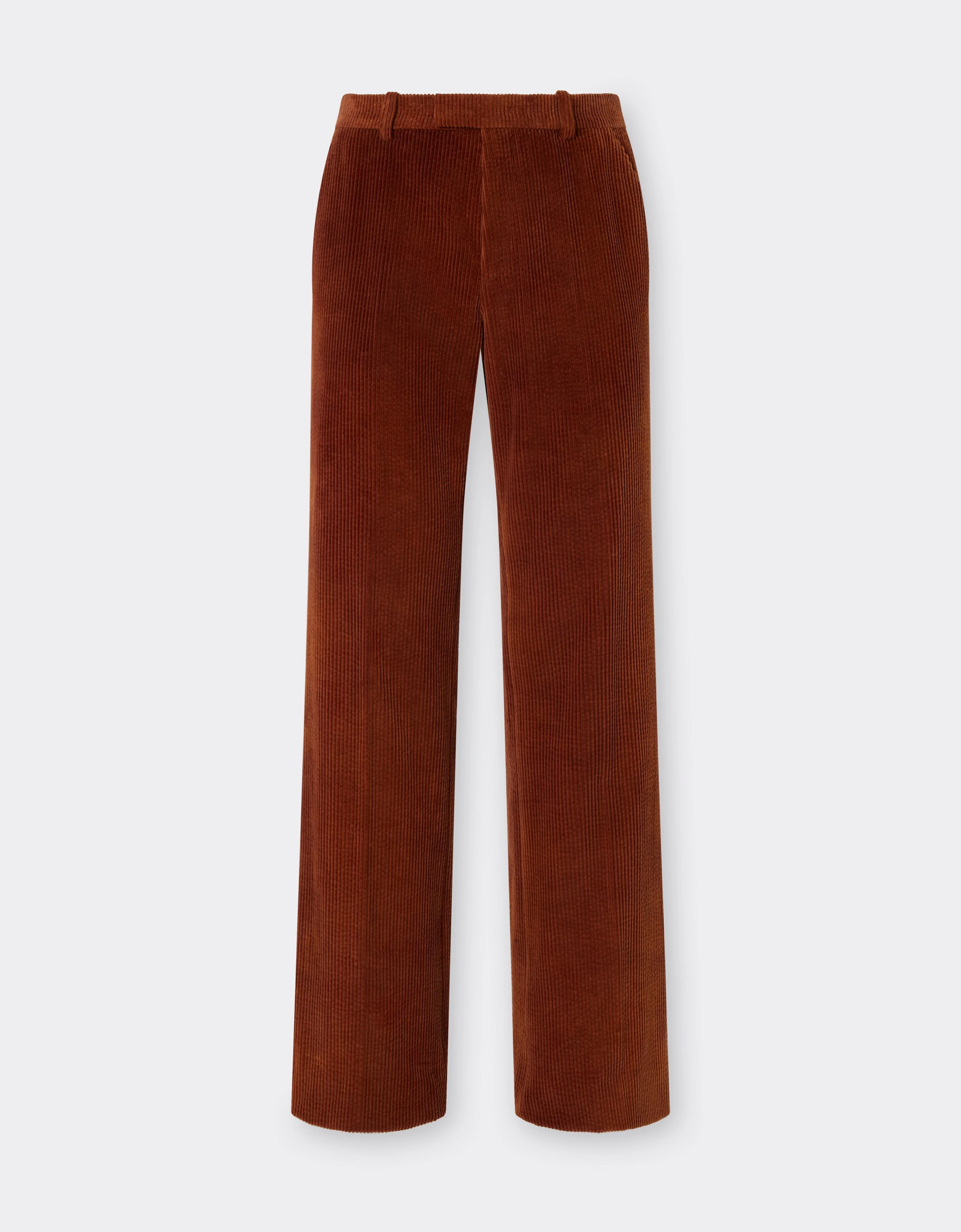 Ribbed Velvet Trousers with Tie-Dye Effect - 1