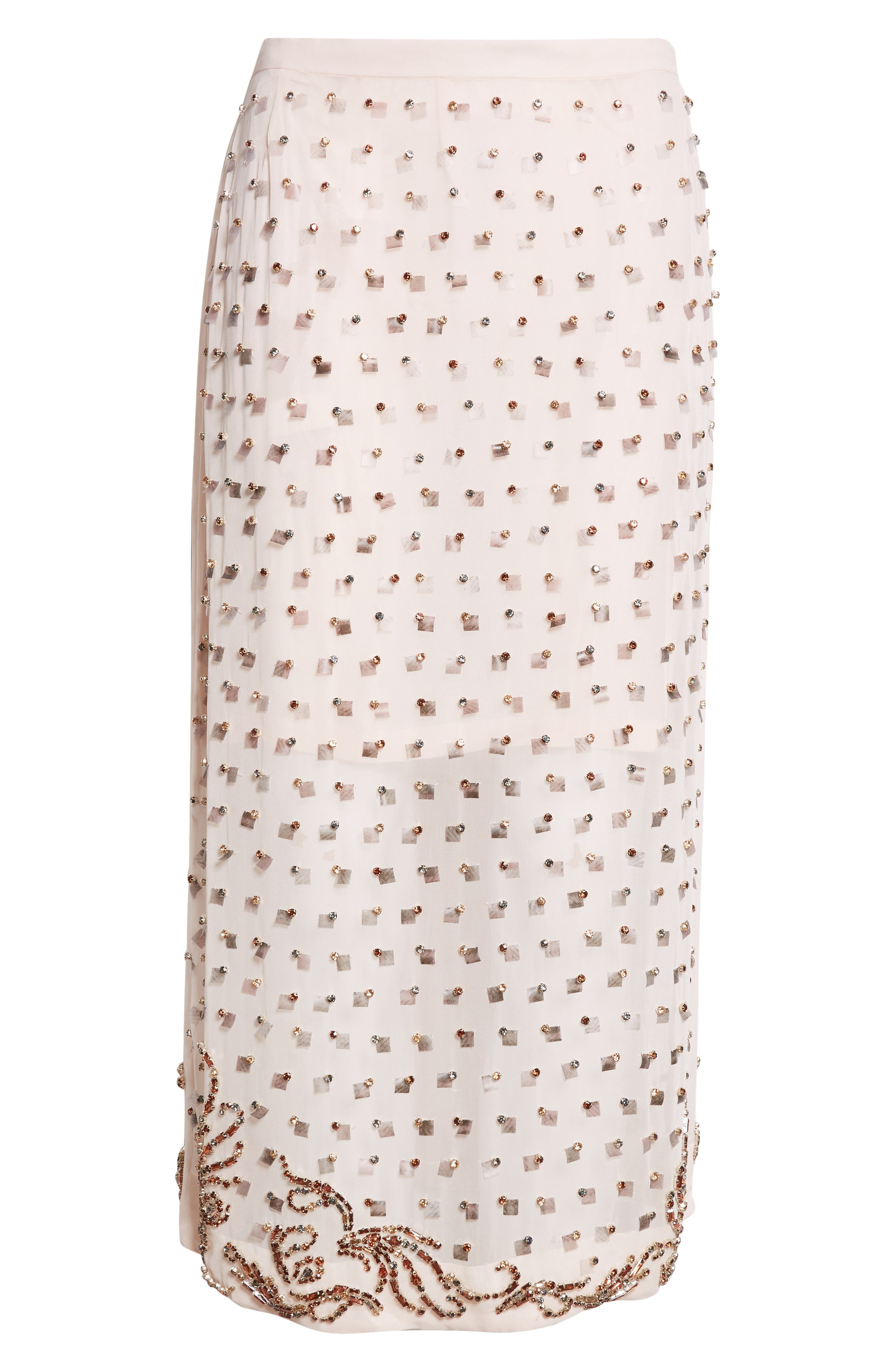 Dries Van Noten Sokna Embellished Midi Skirt in Blush at Nordstrom - 6