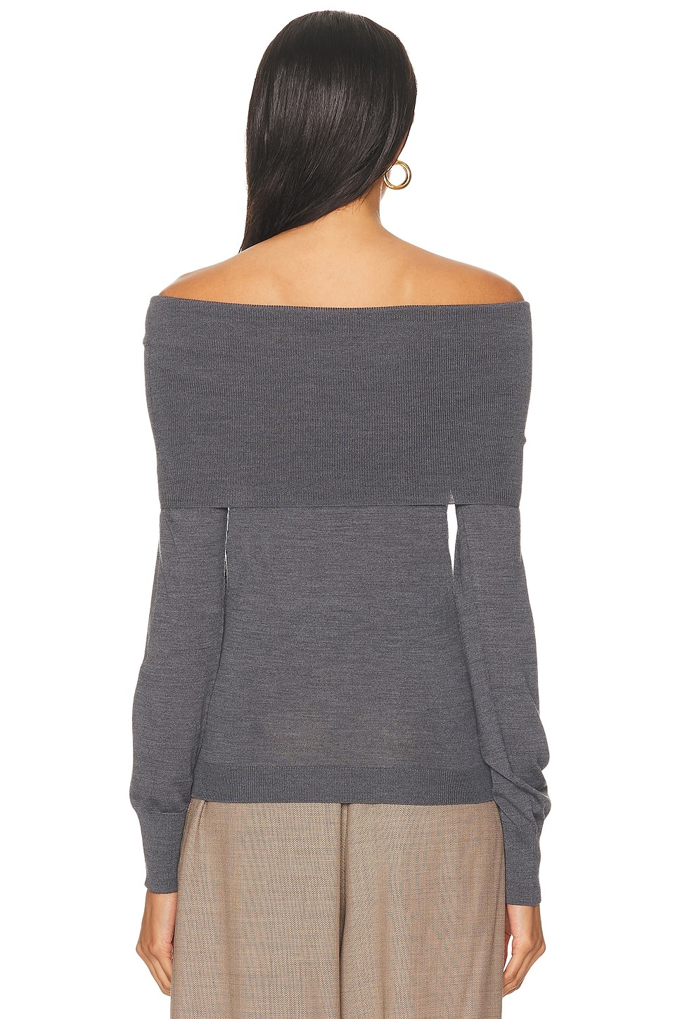 Wool Off The Shoulder Jumper - 3