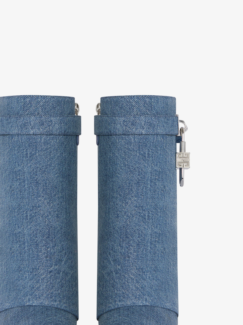 SHARK LOCK ANKLE BOOTS IN DENIM 6