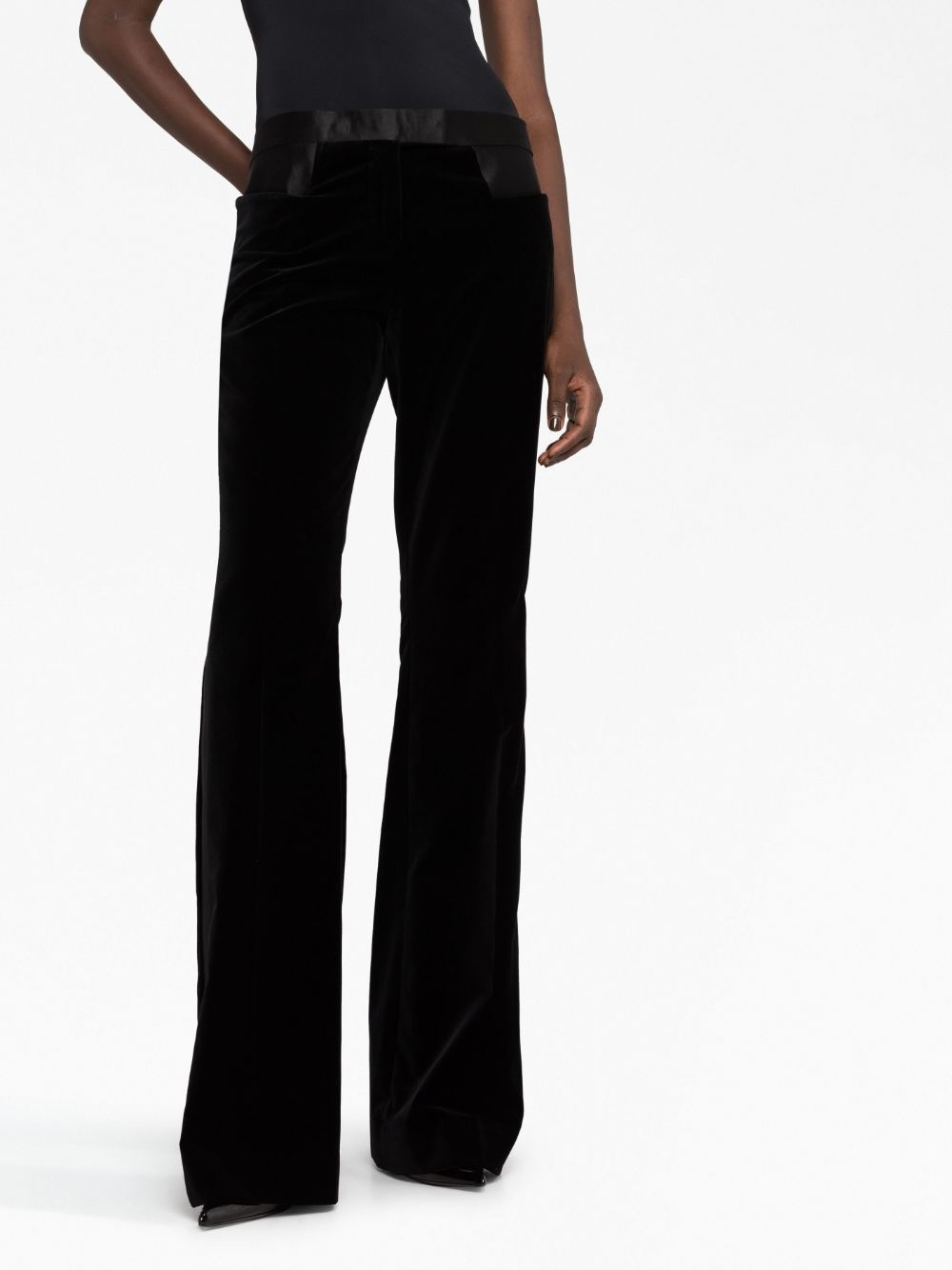 high-waisted flared trousers - 5