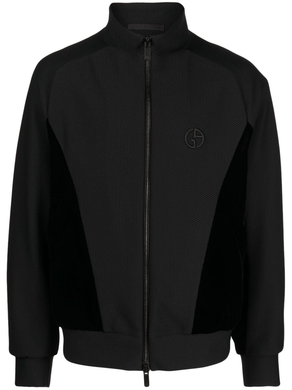 logo-embroidered zip-up jacket - 1