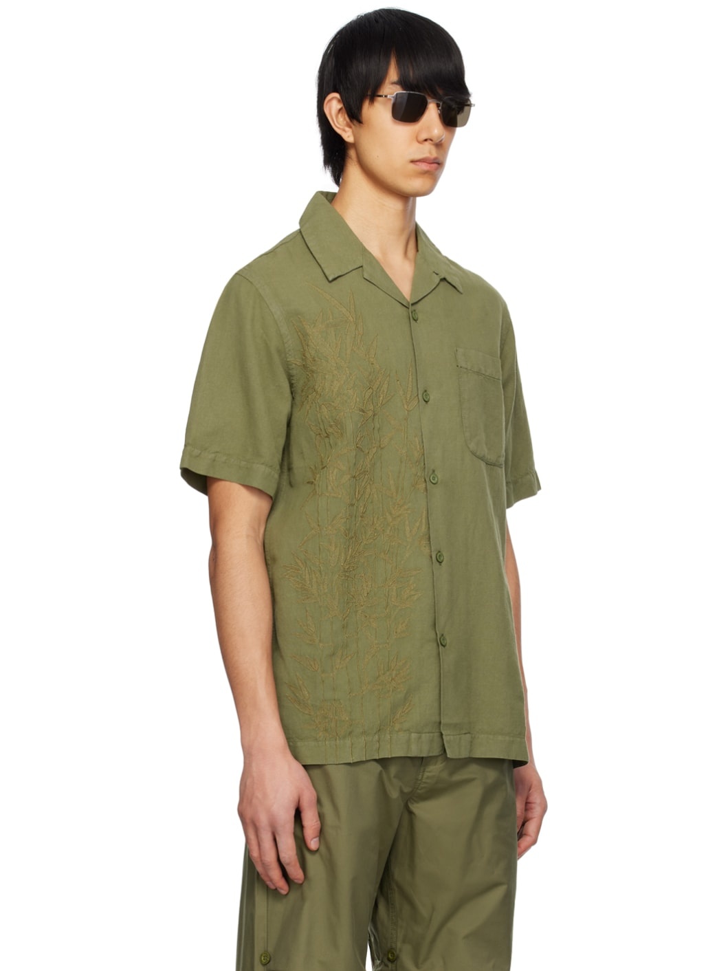 Khaki Embroidered Shirt - 2