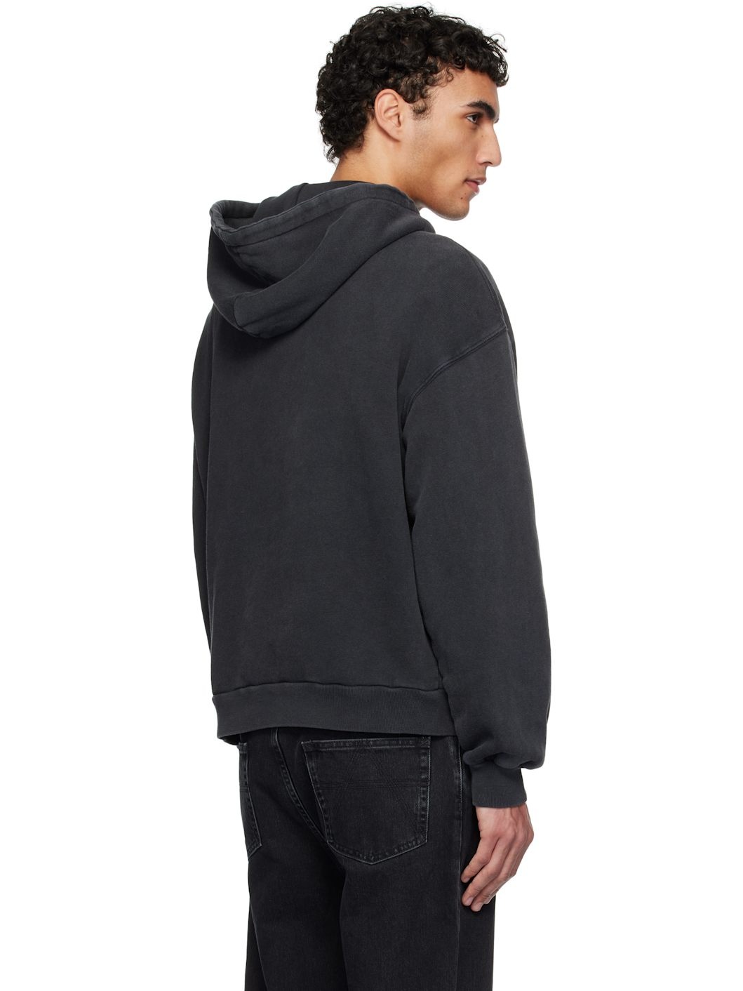 Black Patch Washed Hoodie - 3