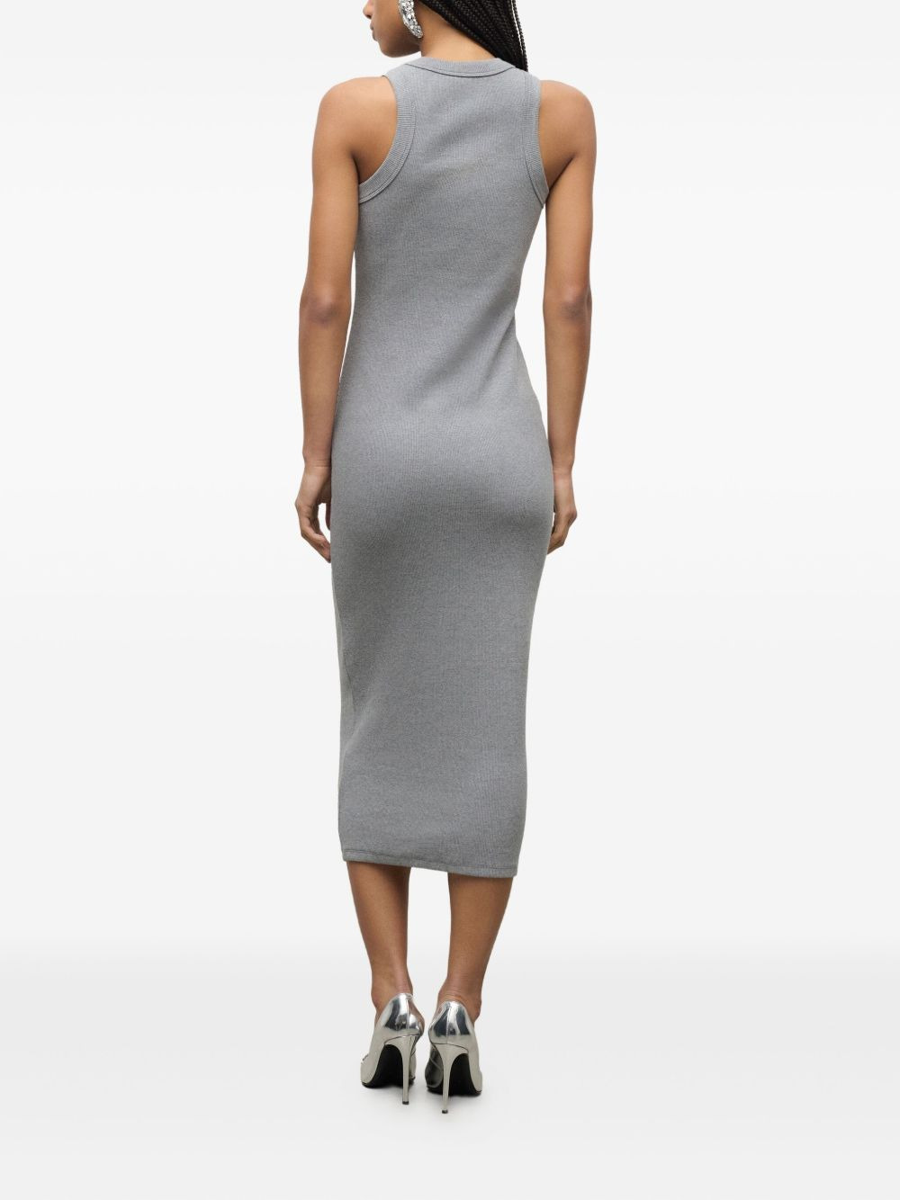 crystal-embellished ribbed midi dress - 3