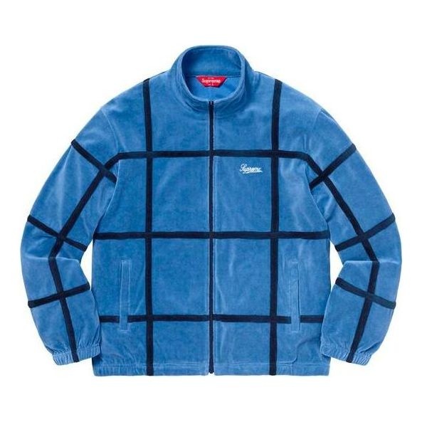 Supreme Grid Taping Velour Jacket 'Blue Black' SUP-SS20-509 - 1