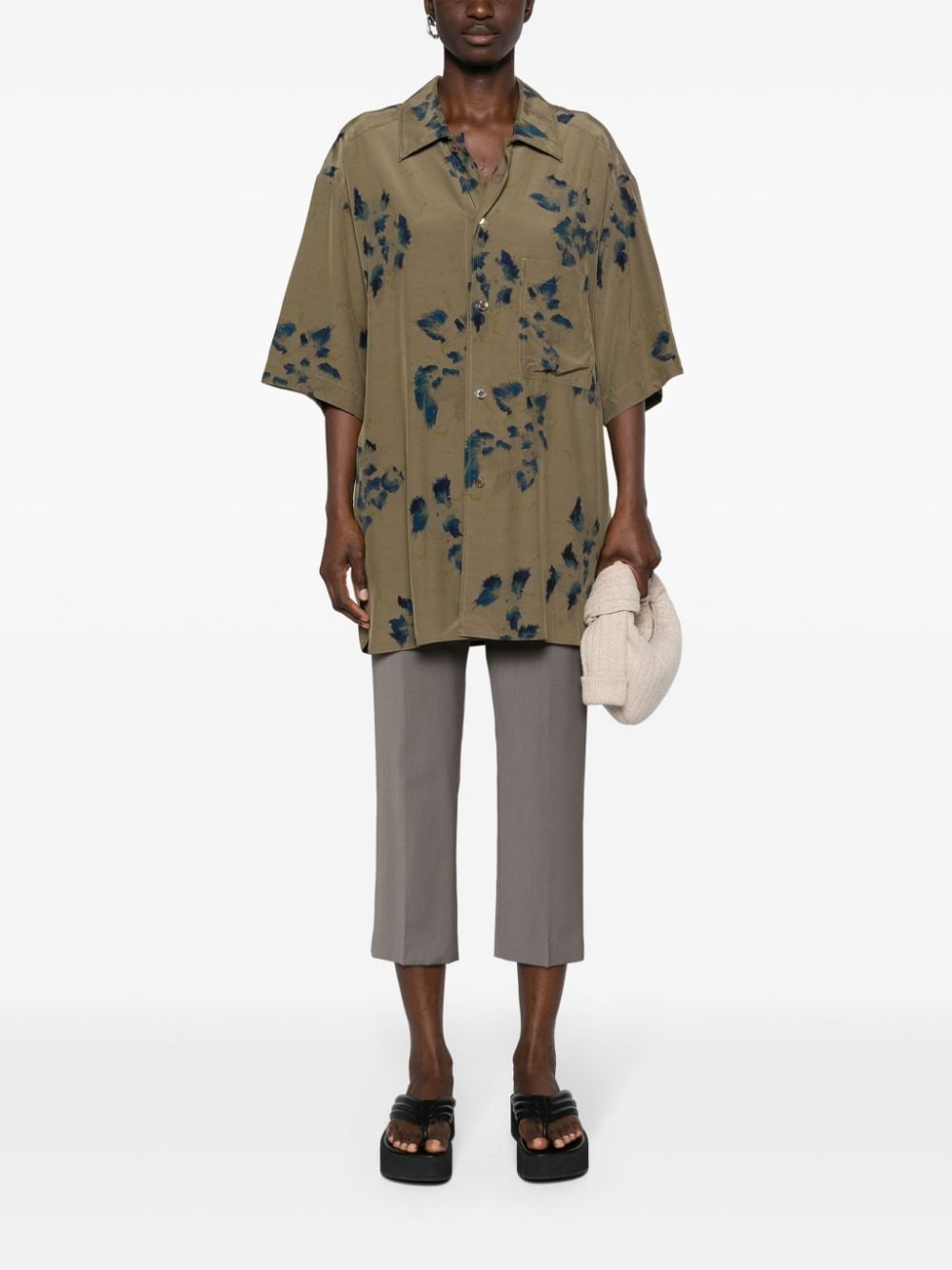 floral-print spread-collar shirt - 3