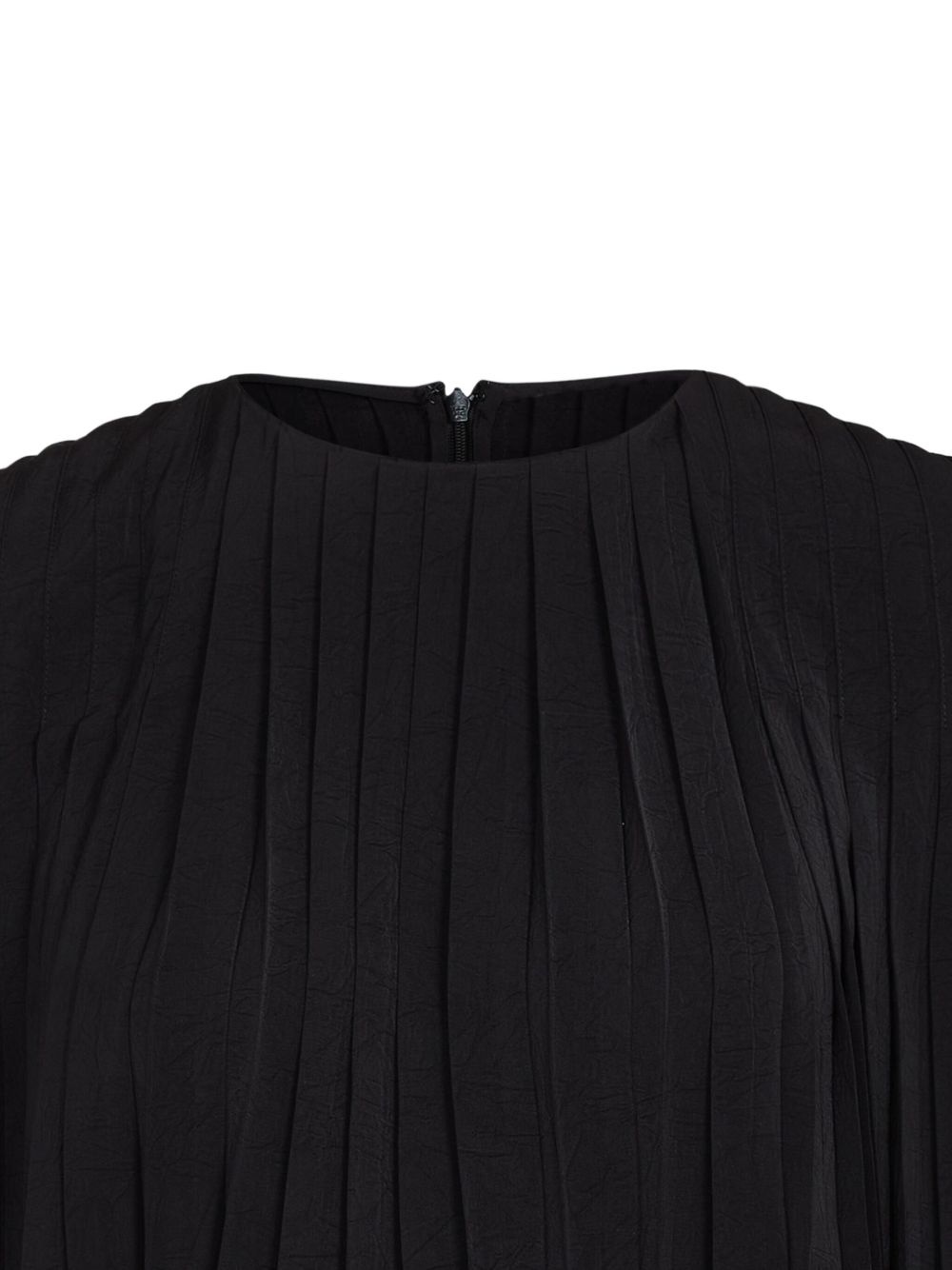 pleated round-neck top - 2