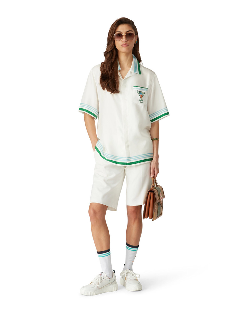CASABLANCA Metaphysical Tennis Icon Silk Shirt | Casablanca Paris outlook