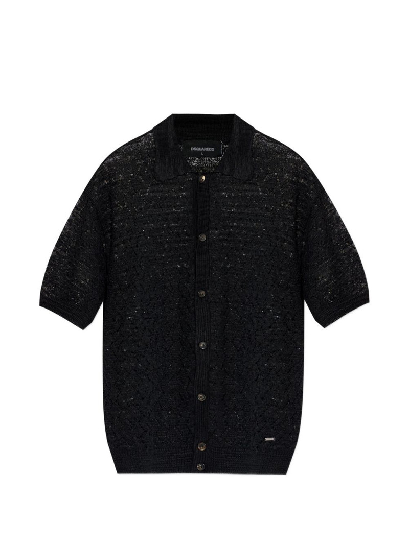 button-up open-knit shirt 1
