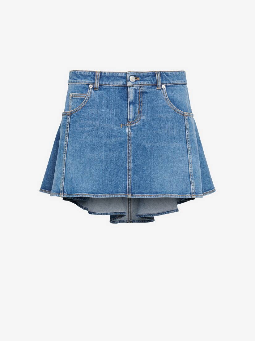 Women's Kickback Denim Skirt in Stone Washed - 1