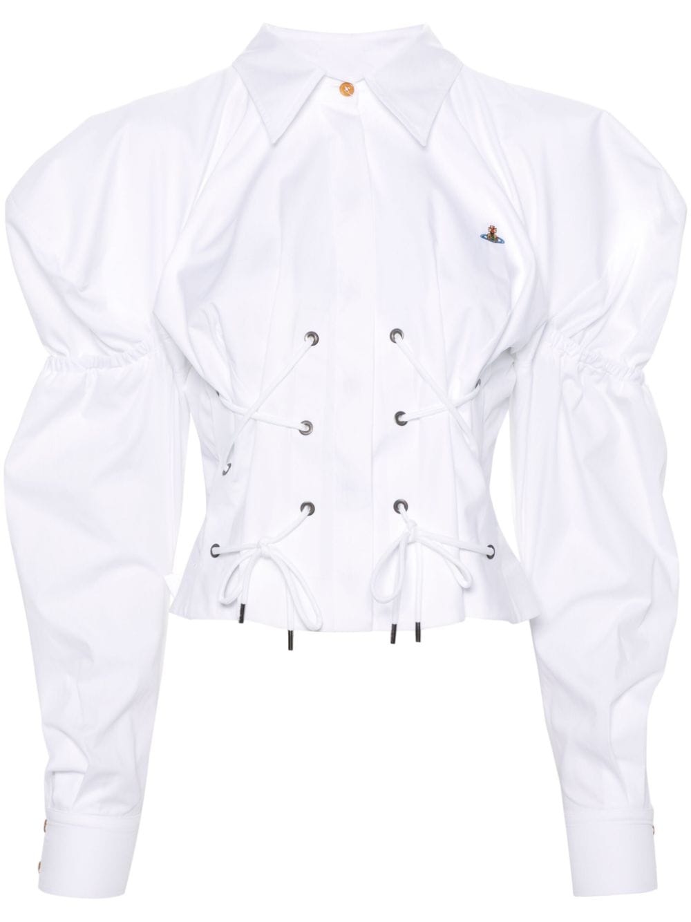 Orb-embroidered cotton shirt - 1