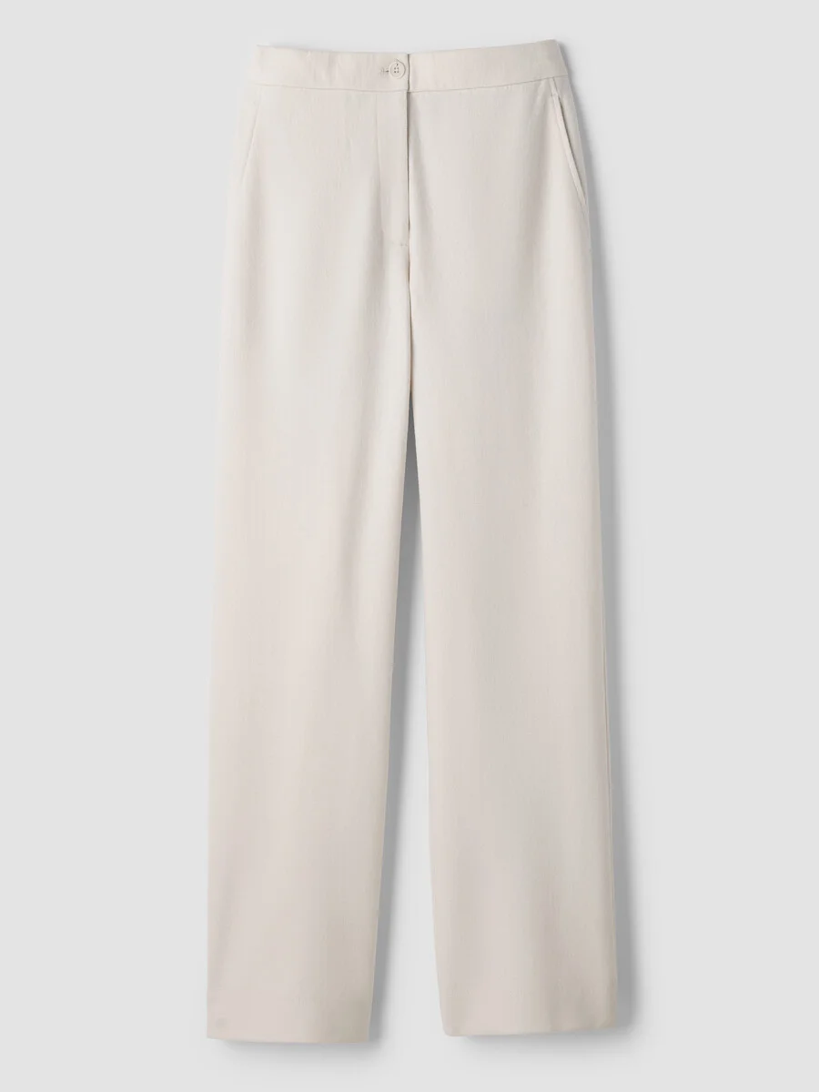 Felted Wool Jersey Full-Length Straight Trouser in Regenerative Wool - 1