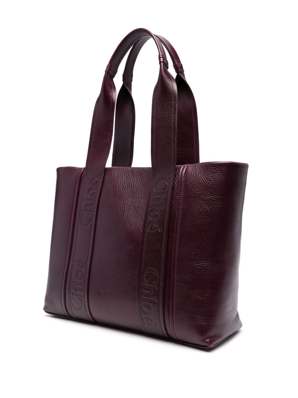 Woody leather tote bag - 3