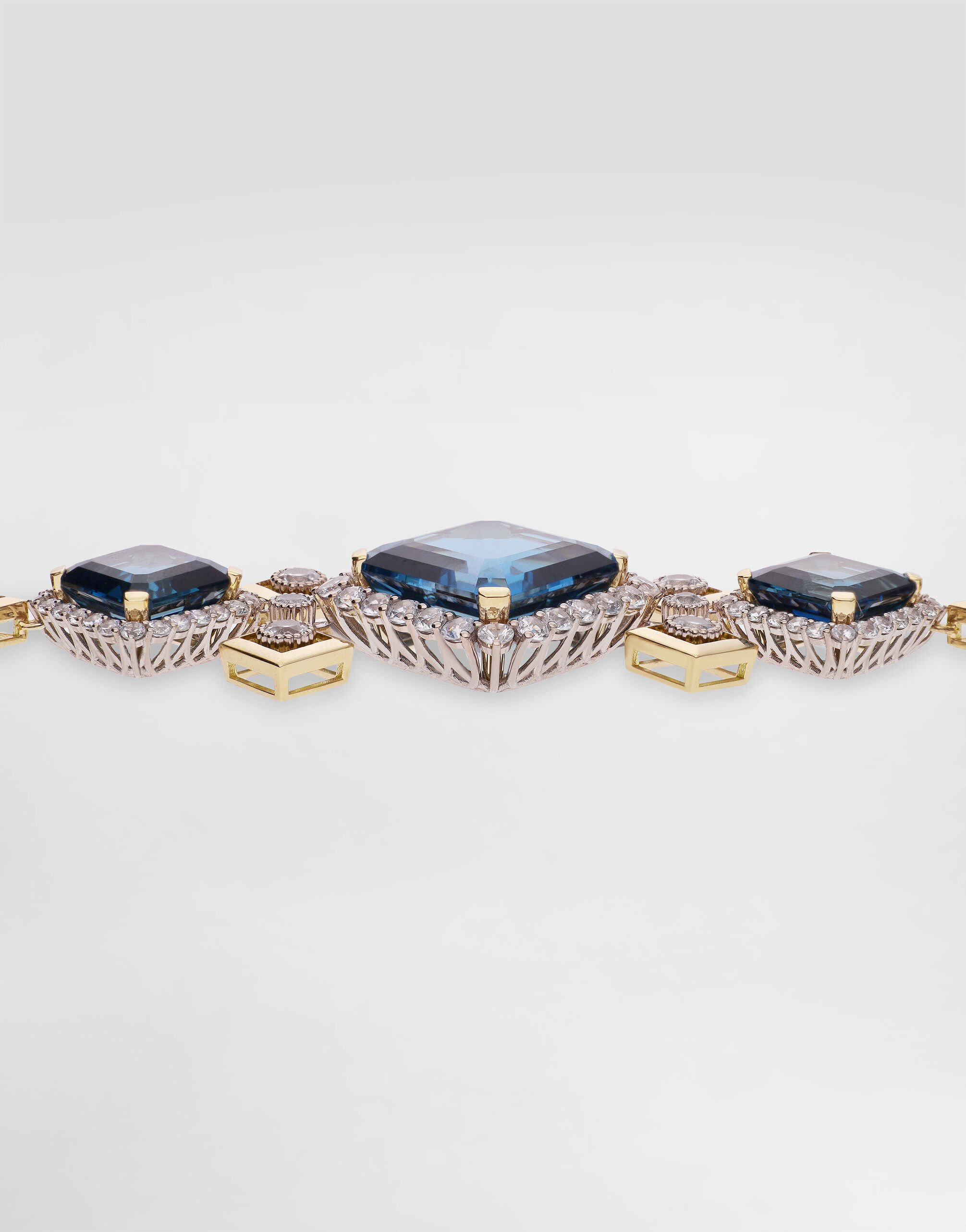 Eleganza Bracelet 18-carat white and yellow gold, topazes, and sapphires - 3