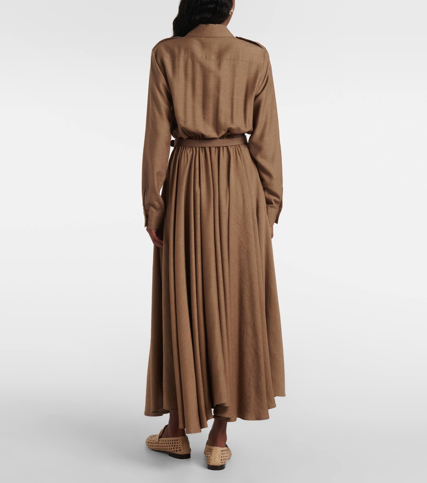 Lela asymmetrical silk shirt dress - 3
