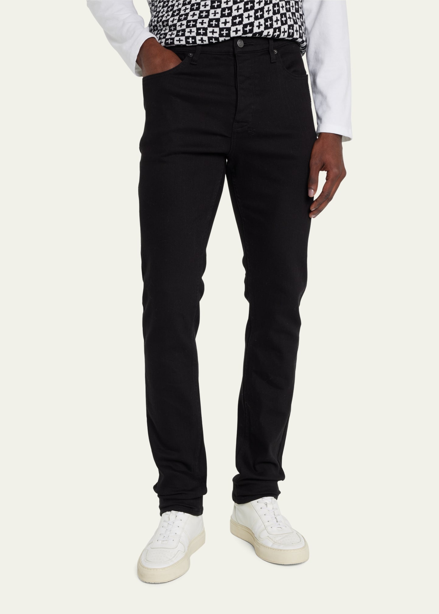 Men's Crystal Embellished Denim Slim Jeans - 5