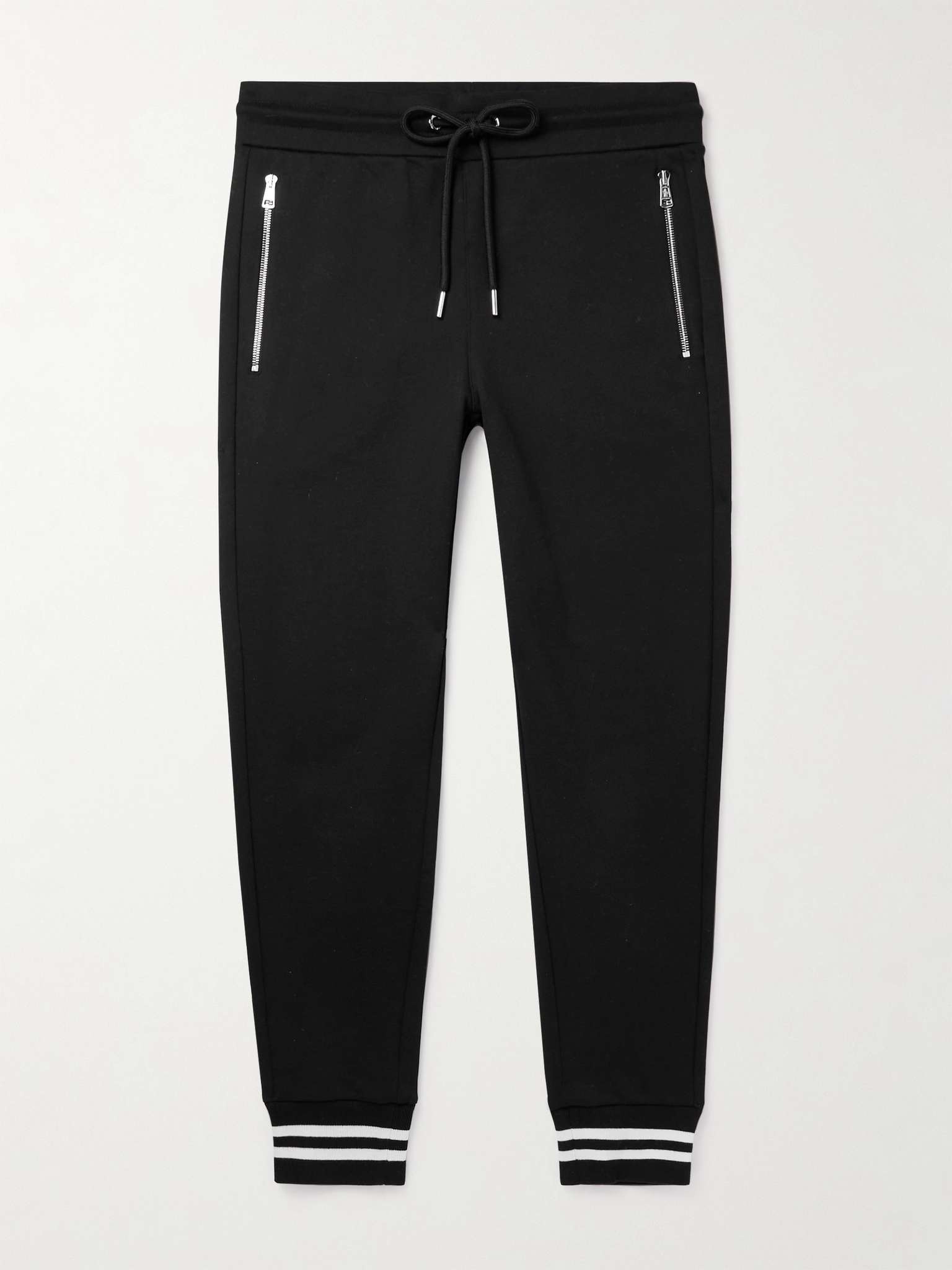 Tapered Striped Cotton-Jersey Sweatpants - 1