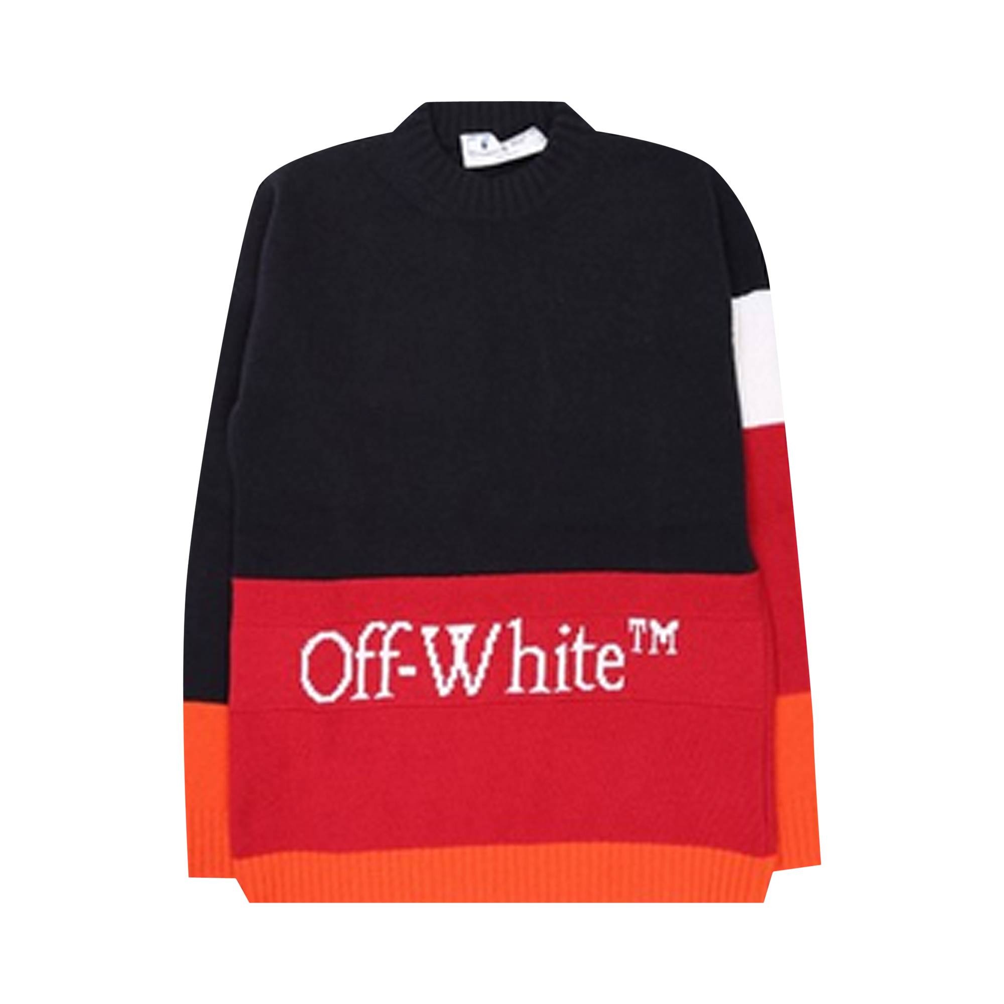 Off-White Color Block Off Crewneck 'Blue/Red' - 1