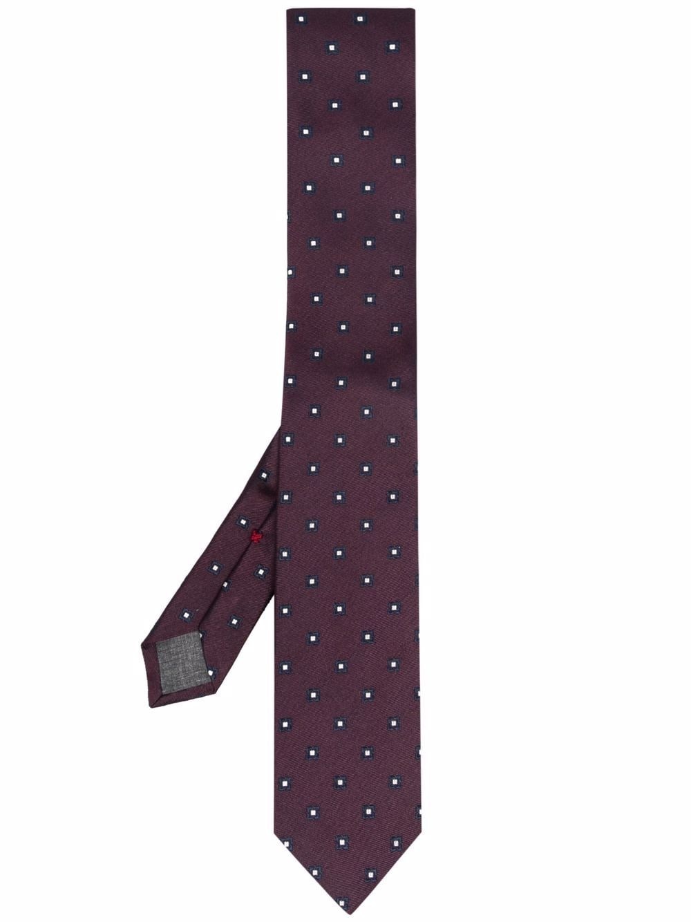 pattern-embroidered tie - 1