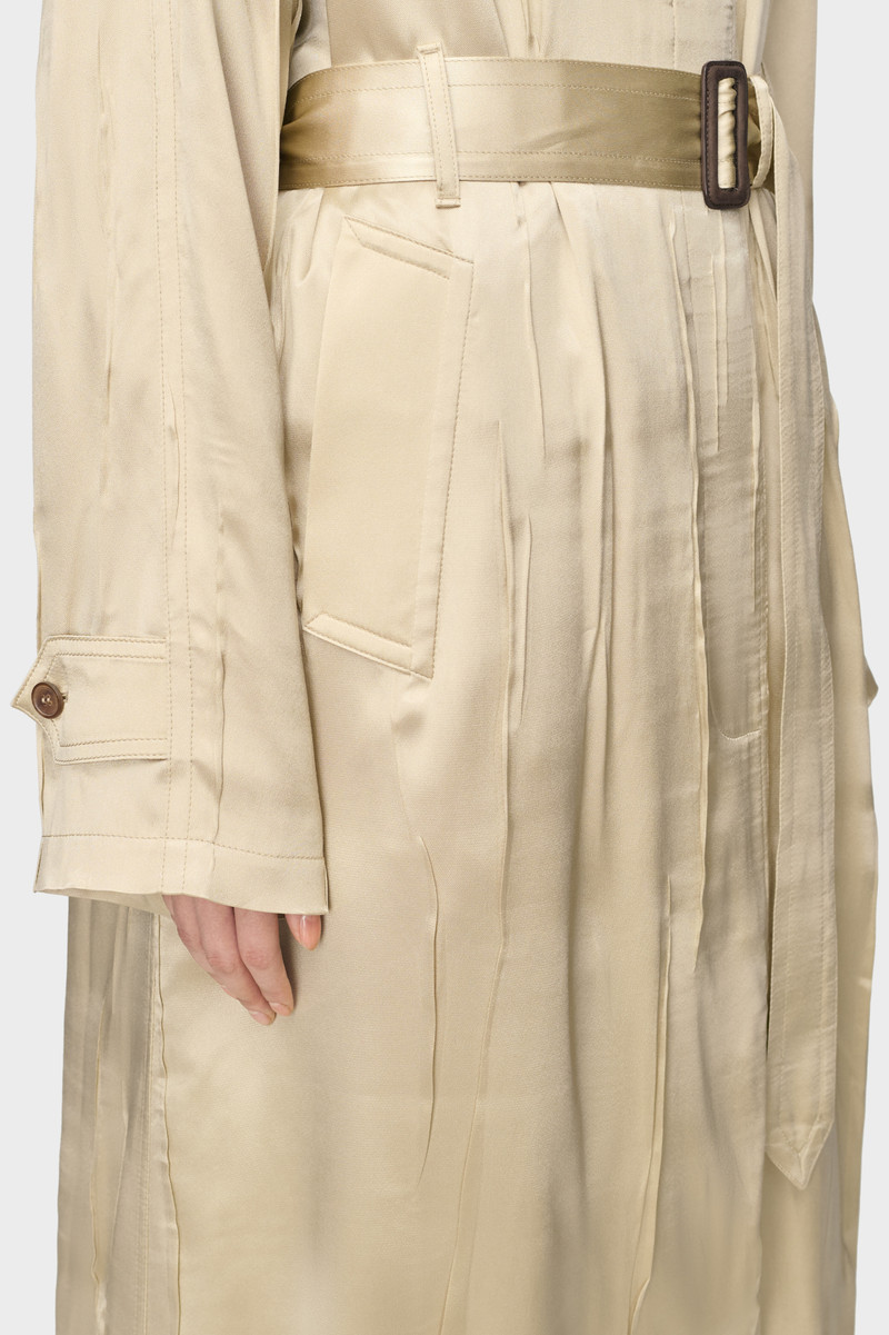 Creased Silk Trench Coat 5