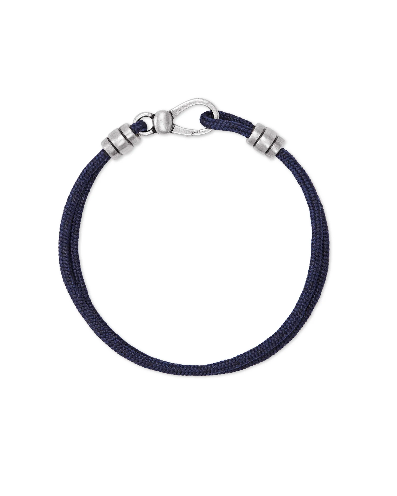 Kenneth Oxidized Sterling Silver Corded Bracelet in Navy - 1