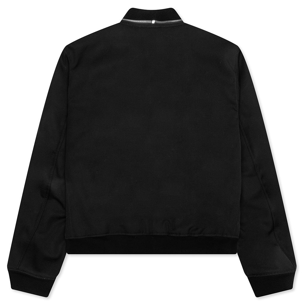 WOOL BOMBER JACKET - BLACK - 2