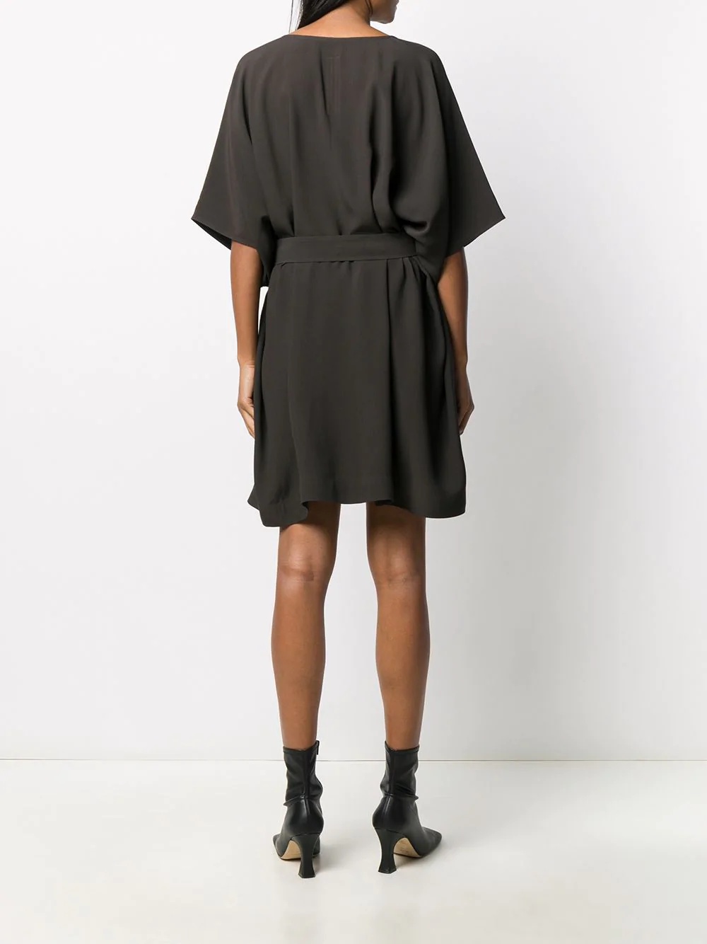 self-tie draped T-shirt dress - 4