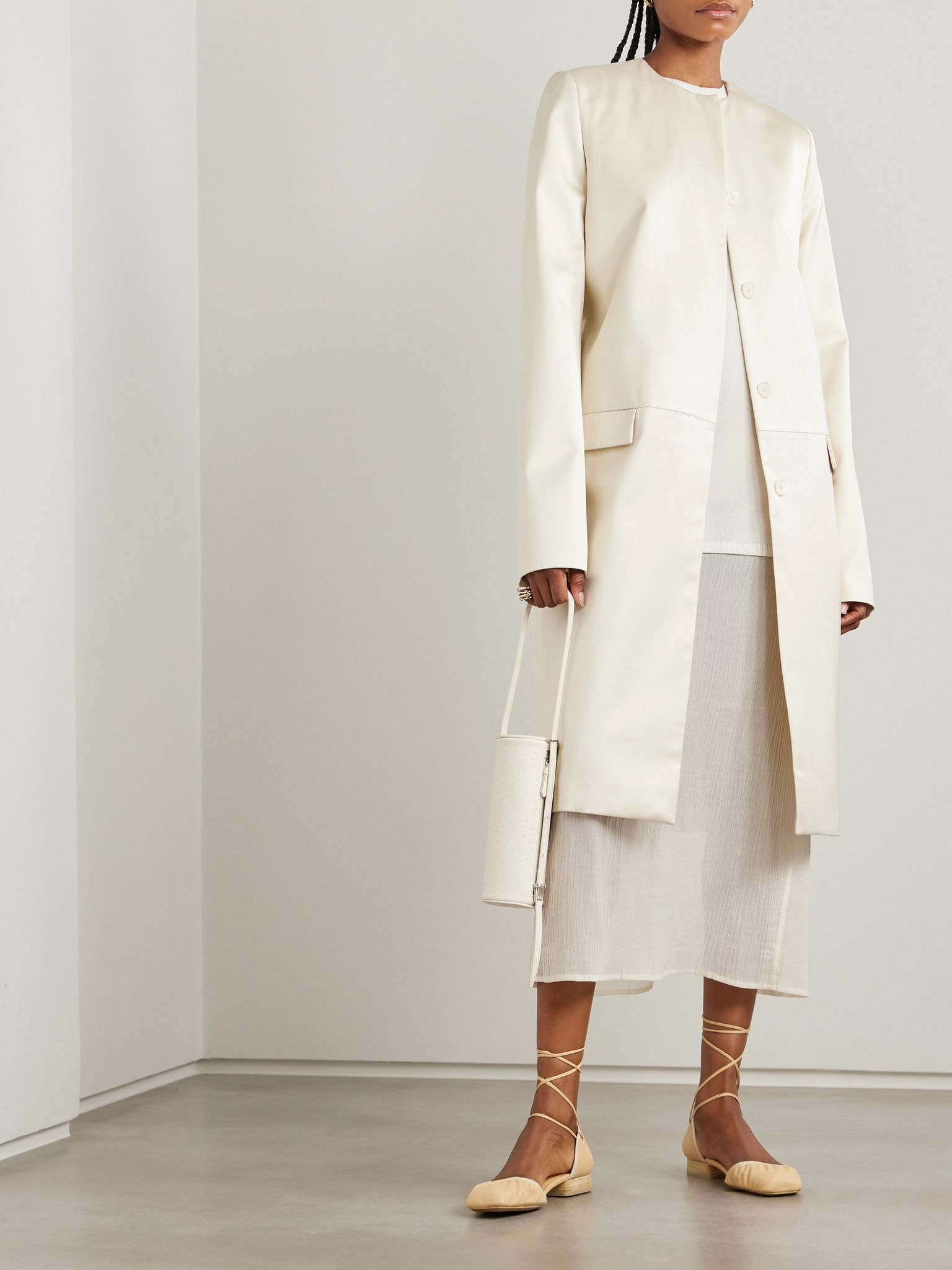 Silk coat Off-white - 2
