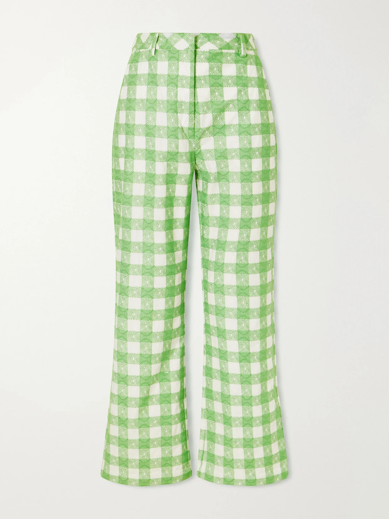 Easy Does It Checked Cotton Straight-leg Pants - 1