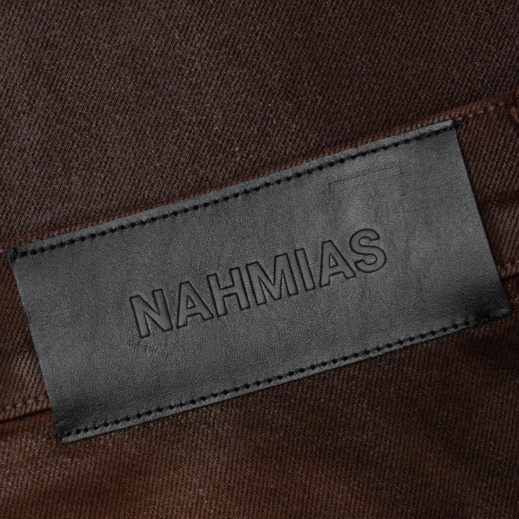 WAXED DENIM LOGO CARGO PANT -BROWN WASH - 5