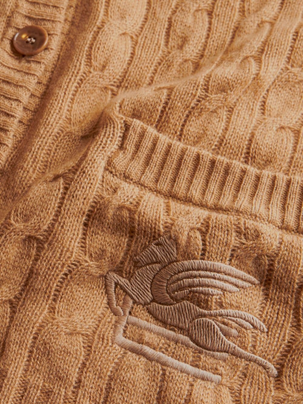 Pegaso-motif cable-knit cardigan - 5