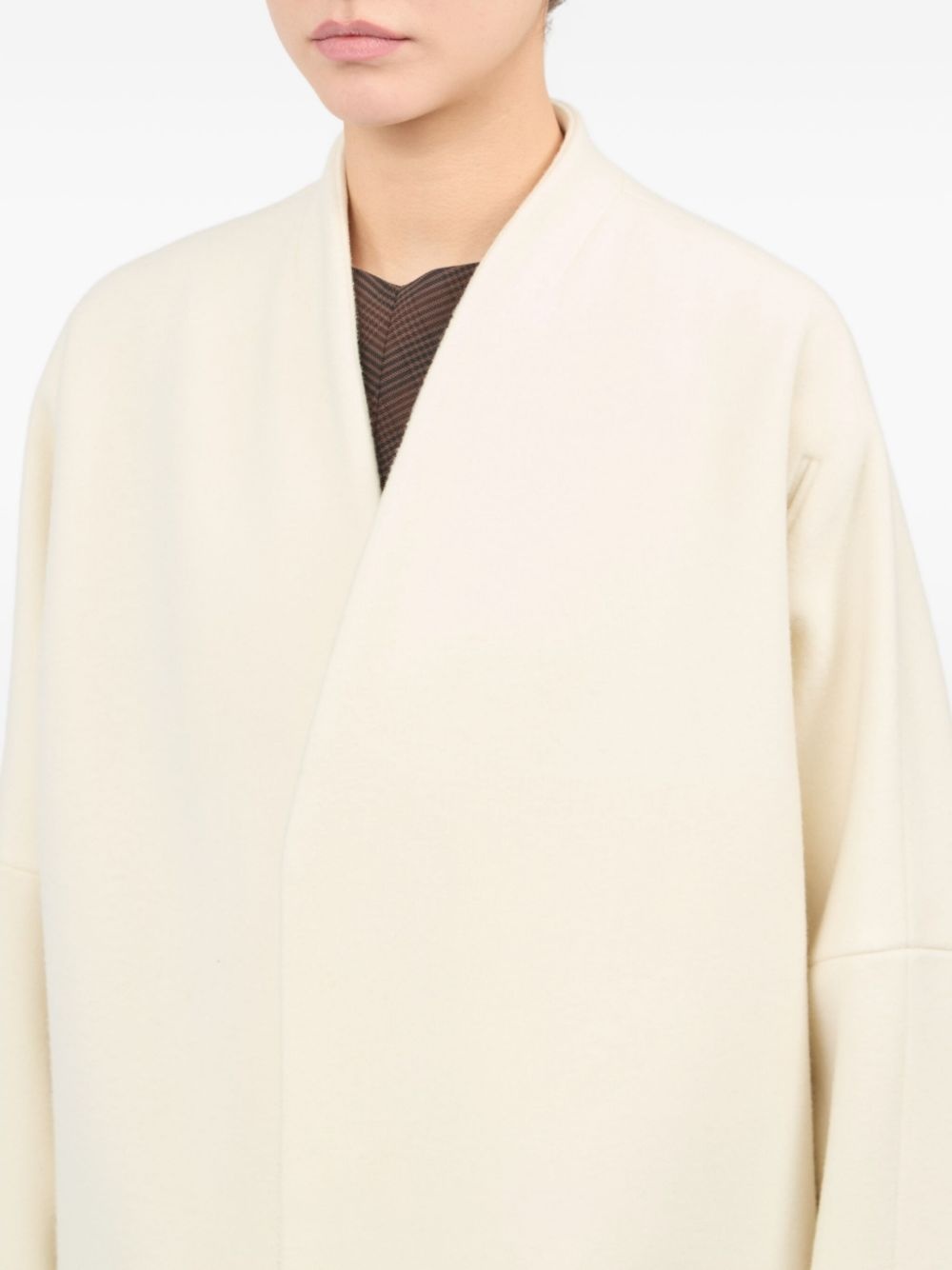 asymmetric zip-front coat - 5