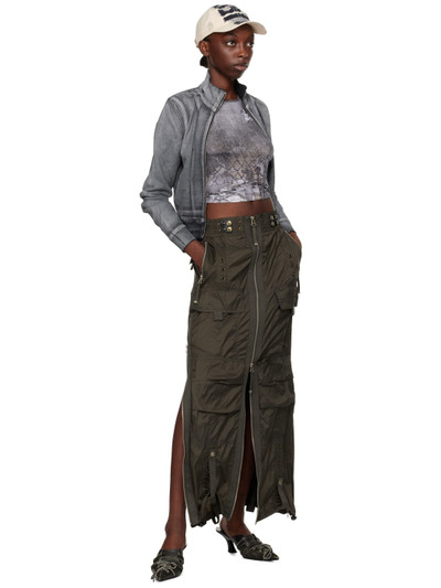 Diesel Khaki O-Crep Maxi Skirt outlook
