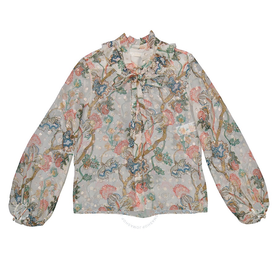 Chloe White Printed Blouse - 5