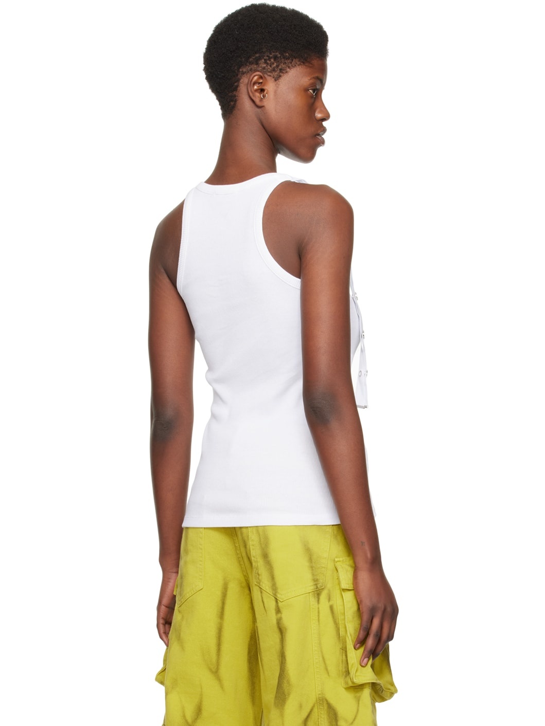 White Studded Tank Top - 3