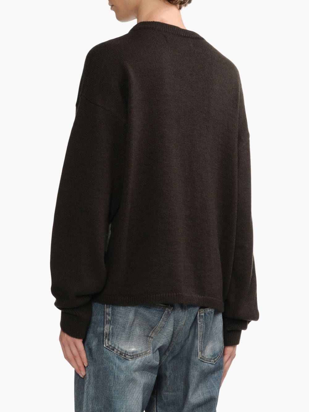 slogan-intarsia jumper - 4