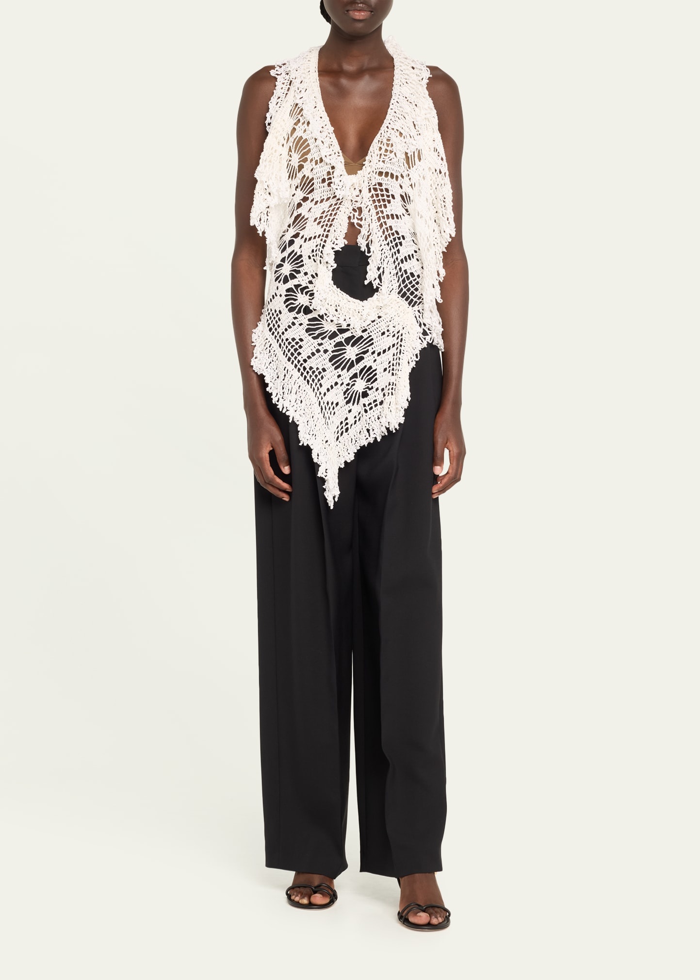 Drift Asymmetric Crochet Halter Top - 2