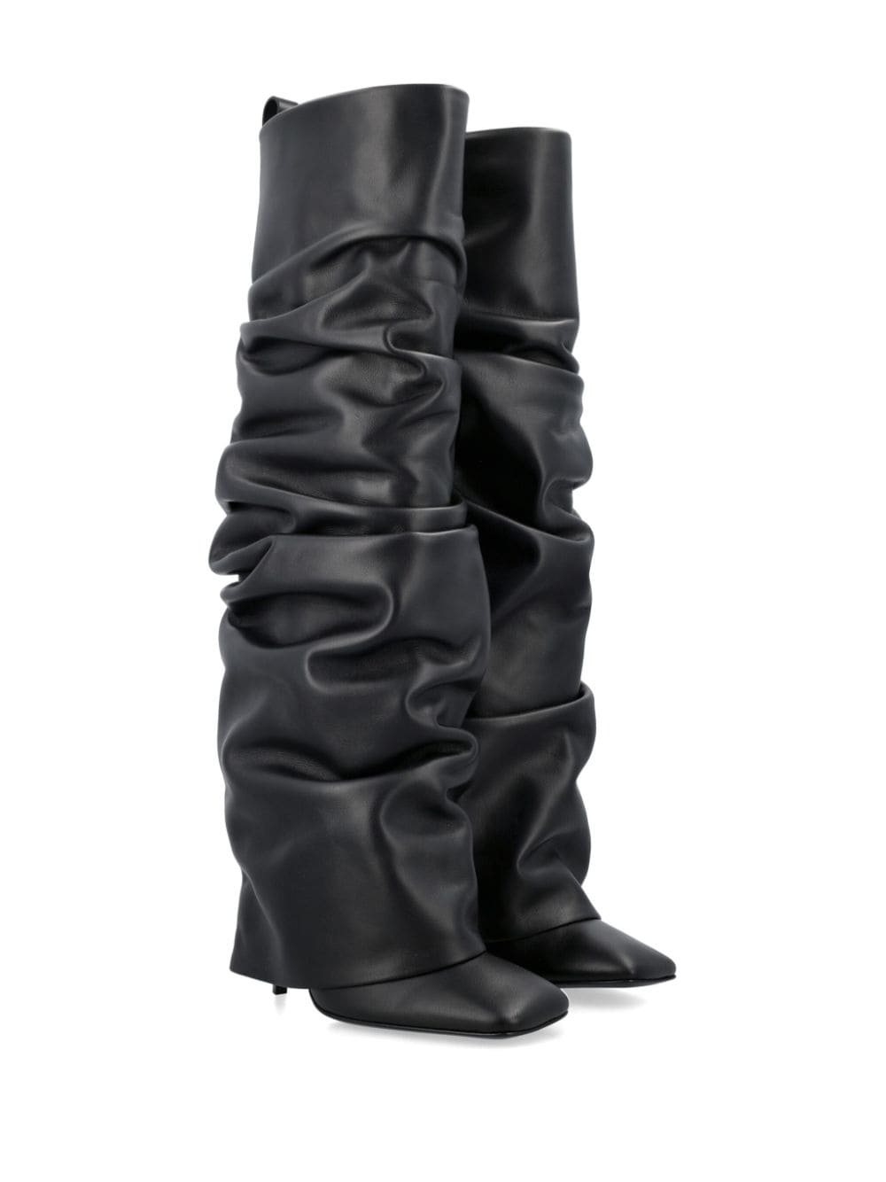 layered knee-high leather boots - 2