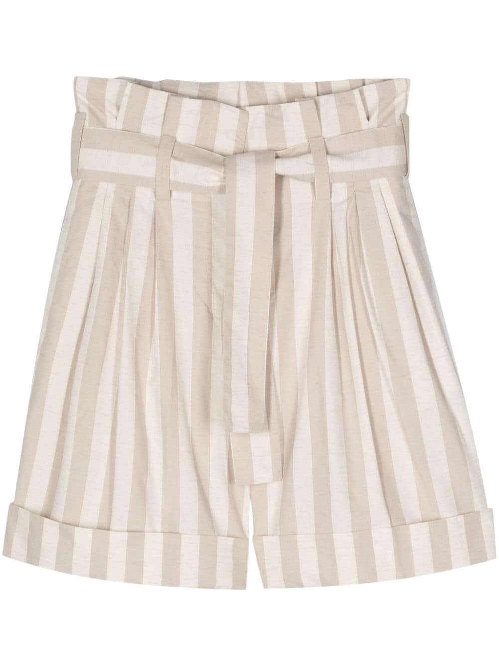 striped slub-texture shorts - 1