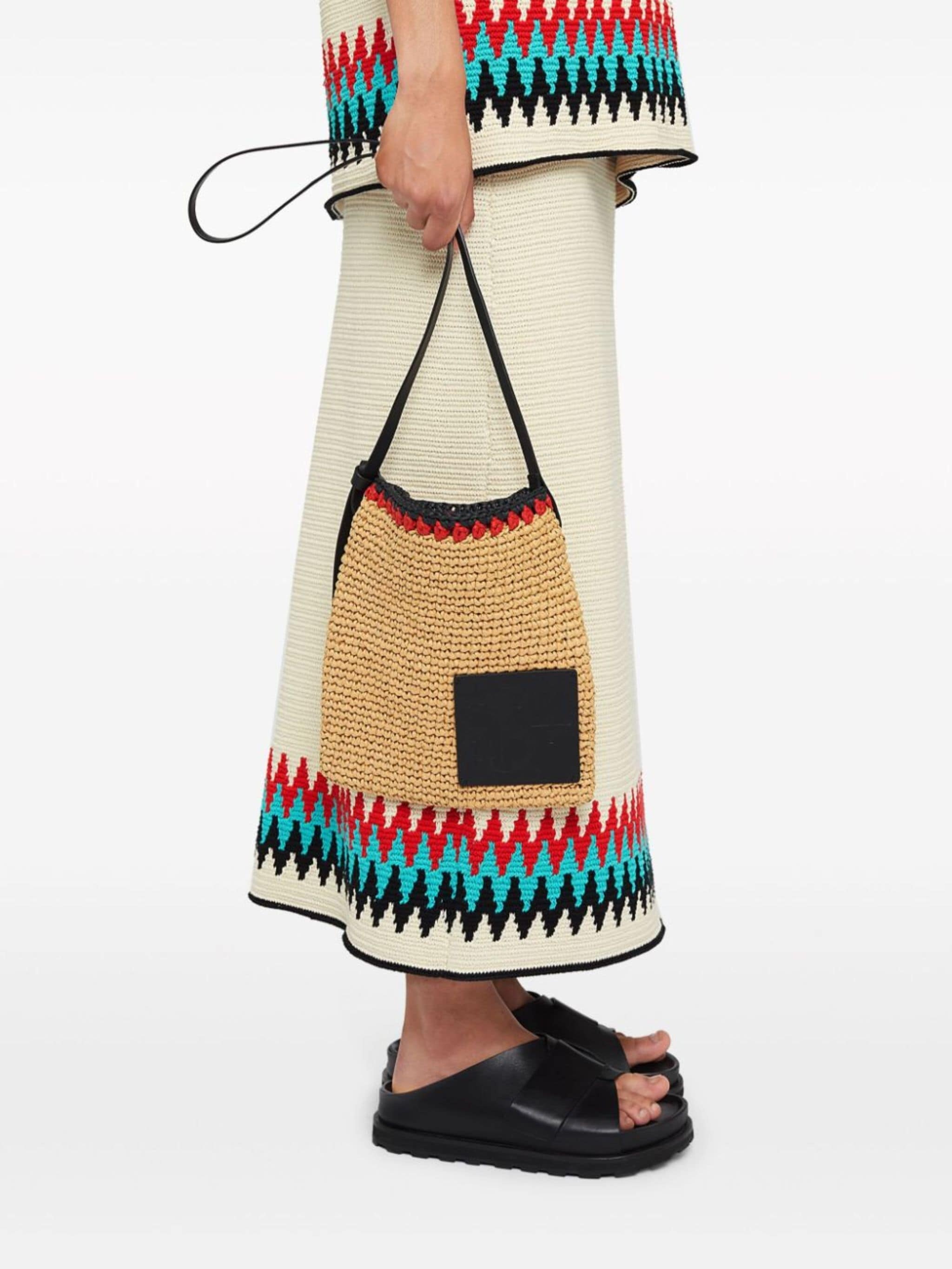 ショルダーバッグ・ポシェット JIL SANDER RAFFIA CROSSBODY BAG Jil Sander Interwoven Raffia Crossbody Bag | White | FARFETCH