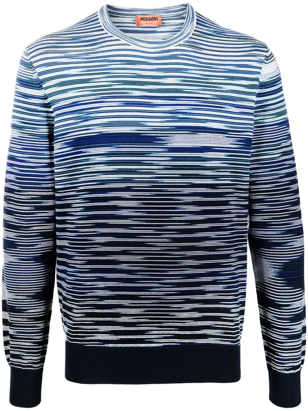 intarsia stripe-knit crew-neck jumper - 1