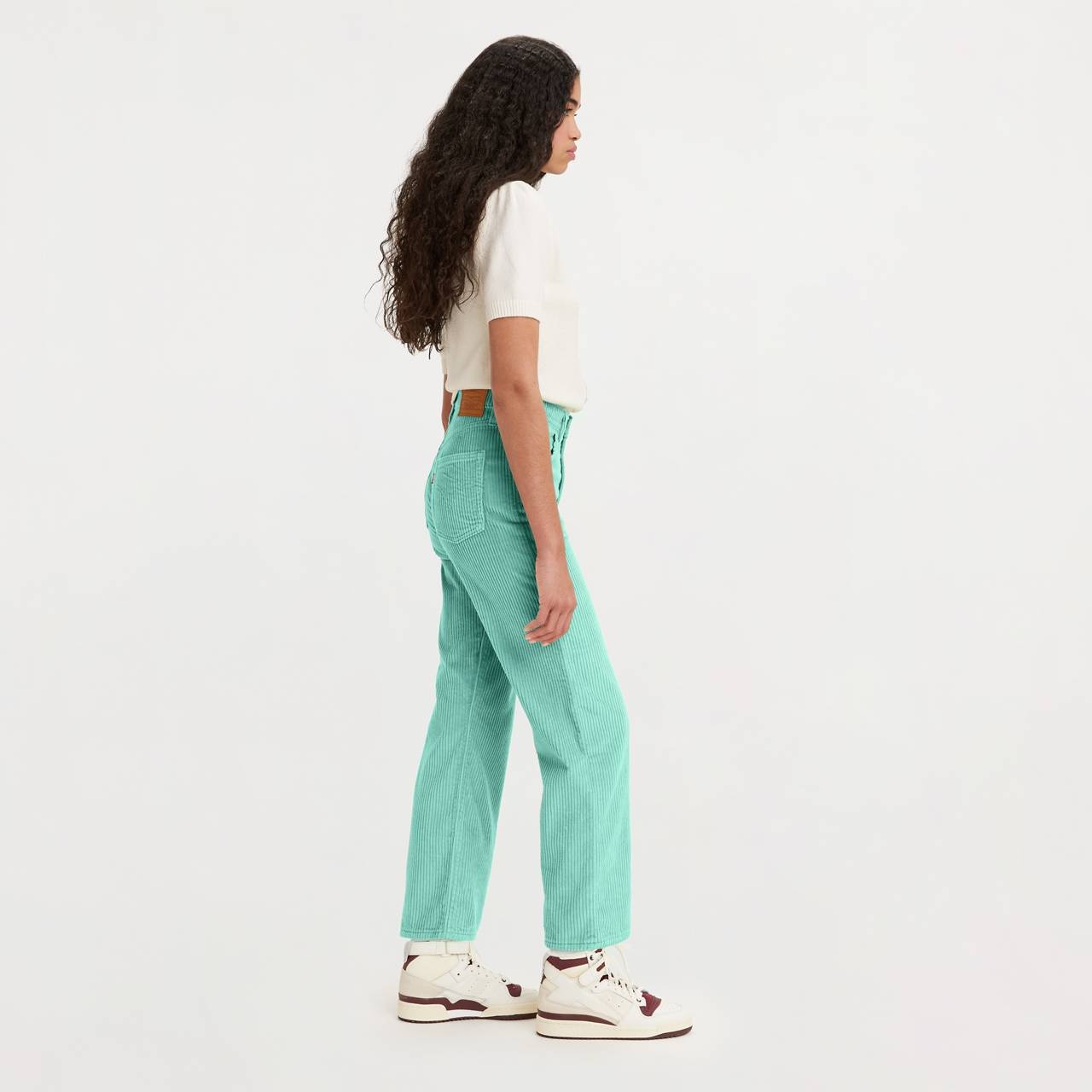 RIBCAGE CORDUROY STRAIGHT ANKLE WOMEN'S PANTS - 2