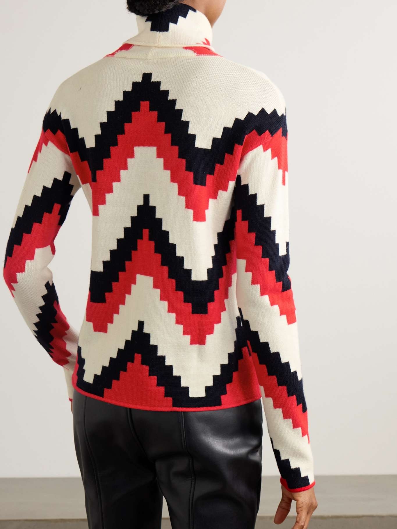 Intarsia merino wool turtleneck sweater - 3