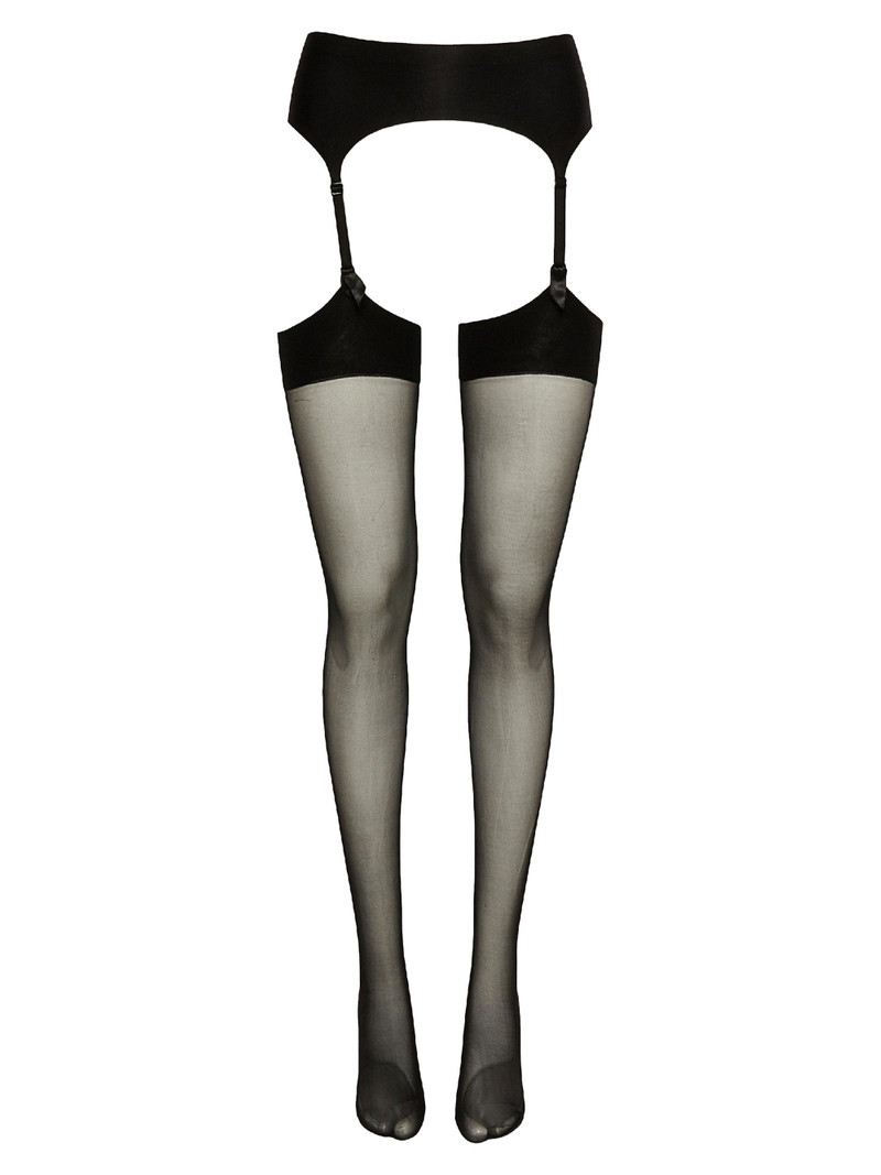Women's Nos Satin Stocking Belt - Black 1