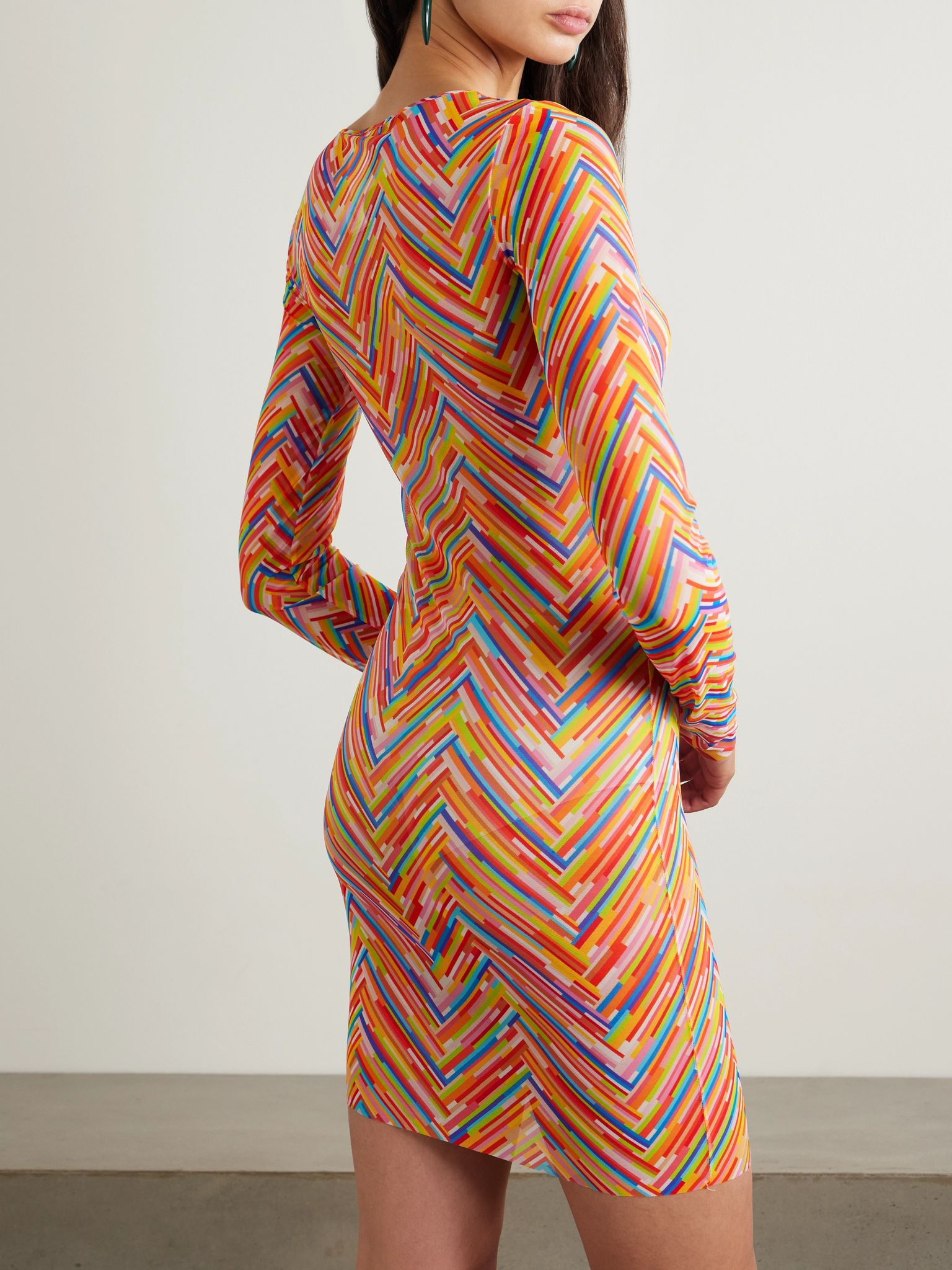Mare printed stretch-tulle mini dress Multi - 3