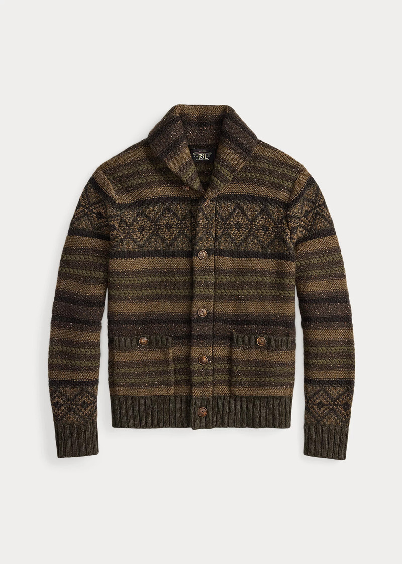 Wool-Cotton Shawl-Collar Cardigan 1